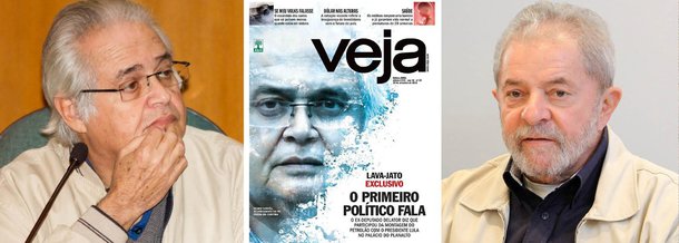 Edição da revista Veja desta semana investe novamente em sua pauta preferida: atacar o ex-presidente Lula; desta vez, o semanário da Editora Abril traz reportagem de capa contando suposto conteúdo da delação premiada do ex-deputado federal Pedro Corrêa (PP-PE) aos procuradores da Operação Lava Jato; reportagem põe na boca do ex-líder do PP na Câmara que a indicação de Paulo Roberto Costa para a diretoria de Abastecimento da Petrobras teria sido decidida pelo ex-presidente, com o intuito de arrecadar dinheiro em contratos da estatal; "Paulinho não era uma invenção da cúpula do PP, mas uma criação coletiva tirada do papel graças ao empenho do presidente da República", afirma. Crédito foto: Vagner Leal do Rosário