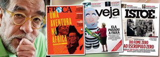 Constatação é de Fernando Brito, editor do Tijolaço, que ficou chocado com as capas das revistas semanais, todas sobre o ex-presidente Lula, na semana em que se descobriu que o presidente da Câmara dos Deputados, Eduardo Cunha (PMDB-RJ), tem pelo menos US$ 5 milhões escondidos em contas secretas na Suíça; "é a merecida paga que o PT recebe por ter, durante doze anos, chocado o ovo dessa serpente com verbas publicitárias do Estado", diz o escritor Fernando Morais (foto), que também ficou espantado com o desinteresse da mídia nacional pelos milhões de Cunha na Suíça