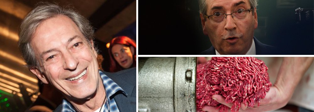 Colunista José Simão ironizou a justificativa apresentada por Eduardo Cunha (PMDB-RJ) para seus recursos na Suíça; "Carne moída é o que os advogados têm na cabeça pra inventar uma historinha dessa. Diz logo que ganhou a grana do Papai Noel. É mais crível!", disse ele; segundo Simão, Cunha fez um "escondidinho" na Suíça