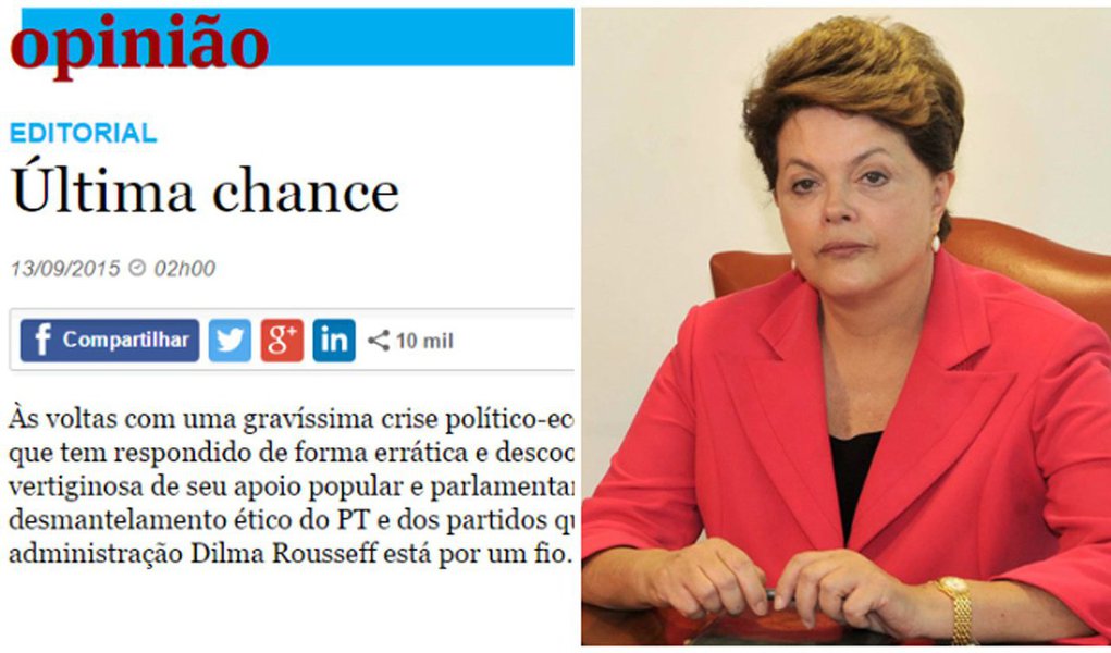 Além de mentiroso, o editorial da Folha omite as consequências da escolha que defende. O que a Folha defende é que a presidenta Dilma rasgue a Constituição de 1988 e promova um auto-golpe, no qual ela derruba a si mesma, em favor do programa derrotado nas eleições de 2014