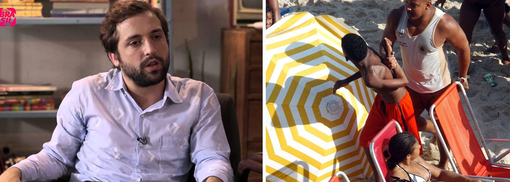 ‘Para impedir arrastões, a polícia, sob o comando do secretário de segurança, está parando os ônibus que vão do subúrbio em direção à praia de Ipanema. Carteira vazia não é crime previsto por lei. Crime é pedir para alguém abrir a carteira com base na sua procedência ou cor de pele. Para se investigar alguém é preciso que pesem acusações sérias, como as que pesam, por exemplo, sobre os políticos para quem o senhor trabalha’, diz o humorista Gregorio Duvivier 