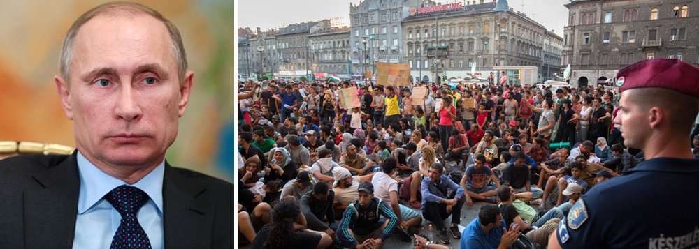 "A Europa segue às cegas essa política (dos EUA) no marco de seus compromissos de aliados e depois arca com todo o peso" das consequências, disse o presidente da Rússia, Vladimir Putin, sobre a questão dos refugiados; "A crise era de se esperar. Nós na Rússia, e esse humilde servidor, já previmos há vários anos problemas de envergadura se nossos parceiros ocidentais seguissem com sua política externa errônea, sobretudo nas regiões do mundo muçulmano", ressaltou