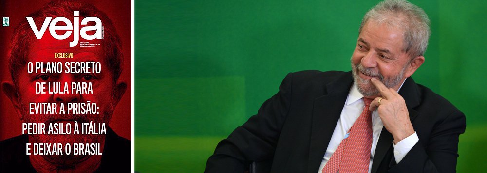 O ex-presidente Lula rebateu a reportagem de capa desta semana da revista Veja, que o acusa de planejar asilo político na Itália; "Não satisfeita em virar piada no Brasil, Veja resolveu passar vergonha em escala internacional. Fez uma reportagem de capa fantasiosa, para dizer o mínimo, e inventou que o ex-presidente Lula estaria planejando fugir para a Itália para evitar ser preso, com a ajuda da embaixada daquele país", publicou Lula no Facebook; a embaixada da Itália também já se pronunciou negando o teor da reportagem