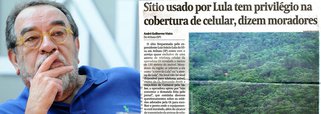 'Hoje dei com um exemplar desse influente diário paulistano, no qual aparece uma reportagem i-na-cre-di-tá-vel. Tendo como fonte uma abstração chamada “moradores”, o repórter diz que uma antena de celulares da “oi”, instalada nas imediações do “sítio usado por Lula”, em Atibaia, configura um privilégio. Se o autor (ou seu editor) tivesse tido a pachorra de perguntar aos personagens, a matéria teria ido para a gaveta. Sim, porque: Lula não usa celular; nenhum de seus familiares é usuário da “oi”; Onde, cazzo, está o “privilégio”? deve ser o tal de níu júrnalism', postou o escritor no Facebook 