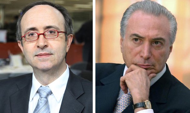 Colunista da Veja Reinaldo Azevedo se recusa a aceitar como verdadeiros os números divulgados em pesquisa Datafolha neste domingo que mostram queda do apoio popular ao impeachment da presidente Dilma Rousseff e aumento de apoio ao afastamento do vice, Michel Temer; "Não faz sentido, a meu ver, o Datafolha indagar se as pessoas são favoráveis ao impeachment de Michel Temer. Trata-se de um erro brutal cometido pelo instituto, ao qual a Folha dá enorme destaque porque, suponho, encomendou o levantamento", diz ele