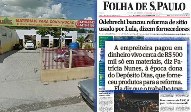 Jornalista Fernando Brito, do Tijolaço, critica o que chama de "império do jornalismo de escândalos e da fofoca" e diz que hoje é a vez da "incrível história do 'material de construção' do sítio que seria usado por Lula", destacada em manchete da Folha; ele constata ser "impossível gastar este valor (R$ 500 mil) em uma loja de materiais básicos de construção como esta (da foto), neste prazo (um mês e meio)