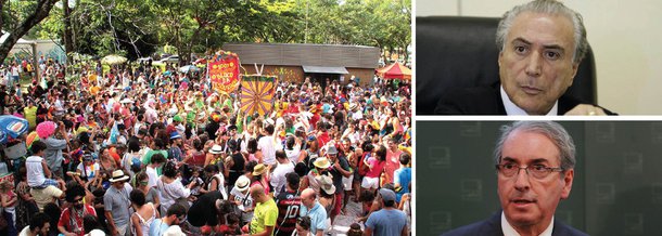 Quem pensa que o Distrito Federal fica deserto durante o carnaval comete um erro; com a suspensão dos desfiles das escolas de samba, o espaço fica todo para os tradicionais blocos de rua; aí surgem aquelas ótimas críticas recheadas de humor próprio do carnaval brasileiro; pois bem, uma das músicas que promete fazer sucesso é a marchinha  “Suruba no Alto escalão”, que  faz ironias ao vice-presidente Michel Temer e ao presidente da Câmara dos Deputados, Eduardo Cunha