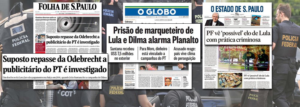 "Tal como aconteceu na ditadura, quando os maiores jornais do país em tiragem assumiram o papel de porta-vozes do DOI-Codi, publicando, sem questionar, notícias de 'atropelamento' e 'fuga' de militantes da esquerda que na verdade tinham sido mortos em tortura, colaborando, assim, para ocultar os crimes e desinformar seus leitores, os mesmos jornais estão assumindo o papel de porta-vozes da Lava Jato, publicando, sem questionar, ordens de prisão dessa nova 'República do Galeão' baseadas em 'talvez', 'é provável', 'há uma probabilidade', como se fossem acusações provadas"; a análise é do jornalista Alex Solnik, colunista do 247; para ele, "tal como em relação à ditadura, talvez somente daqui a muitos anos vamos saber quantos 'atropelamentos' eram mortes na tortura. E será tarde demais"