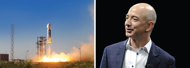 A empresa de transporte espacial Blue Origin, do fundador da Amazon, Jeff Bezos, lançou e aterrissou com sucesso um foguete suborbital pela segunda vez, um passo fundamental em sua pesquisa para desenvolver propulsores reutilizáveis; o foguete e cápsula New Shepard, projetado para transportar seis passageiros, decolou de uma base em West Texas e aterrissou de volta minutos depois na plataforma de lançamento, afirmou a companhia em uma declaração