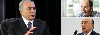 Grupo aliado do vice-presidente Michel Temer (PMDB) avalia nomes para ocupar a área econômica, caso a presidente Dilma Rousseff sofra impeachment; entre eles, figuram os de Armínio Fraga e Henrique Meirelles; a agenda do governo Temer aceleraria propostas de reforma da Previdência, tributária e trabalhista