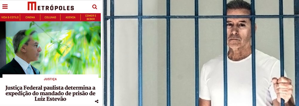 Jornal Metrópoles dizia que se a Justiça determinasse a prisão do ex-senador Luiz Estevão, eles noticiariam normalmente; portal de notícias foi lançado pelo empresário no ano passado, em Brasília; a 1ª Vara Federal Criminal de São Paulo determinou, na noite desta segunda-feira (7), a imediata prisão de Estevão para cumprimento da perna de 31 anos de reclusão pelos crimes de peculato, estelionato qualificado, corrupção ativa, uso de documento falso e participação em quadrilha ou bando