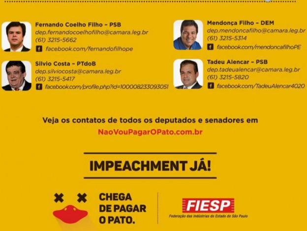 Votarei contra o impeachment, Skaf. Assim agirei por duas singelas razões: Não há base jurídica para o impeachment da presidenta Dilma. O impeachment não é o caminho para acalmar o país