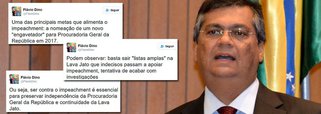 Um dos críticos mais ferrenhos do golpe contra a presidente Dilma, o governador do Maranhão, Flávio Dino (PCdoB), afirmou que "uma das principais metas que alimenta o impeachment é a nomeação de um novo 'engavetador' para a Procuradoria Geral da República em 2017"; "Podem observar: basta sair 'listas amplas' na Lava Jato que indecisos passam a apoiar impeachment, tentativa de acabar com investigações", postou no Twitter; Dino ressaltou que ser "contra o impeachment é essencial para preservar independência da Procuradoria Geral da República e continuidade da Lava Jato"