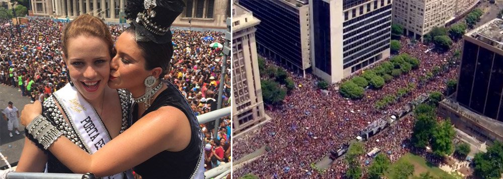 Um mar de gente acompanhou o carro de som do Cordão da Bola Preta nesta manhã no centro do Rio de Janeiro; como nos anos anteriores, o tradicional bloco de carnaval carioca arrastou mais de 1 milhão de foliões ao som de marchinhas e com samba no pé; Este foi o segundo ano que o bloco desfilou na Avenida 1ª de Março, depois de 96 anos consecutivos desfilando na Avenida Rio Branco, que está em obras