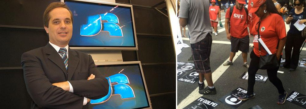 Jornalista Rodrigo Vianna, ex-funcionário da Globo e editor do blog Escrevinhador, deu o recado para a organização de mídia da Família Marinho; o próximo protesto em defesa da democracia será na porta da emissora, no Rio de Janeiro, disse Vianna em sua conta no Twitter; Globo foi um dos principais alvo das manifestantes pela democracia que aconteceram em todos os estados do País nessa sexta-feira; Na avenida Paulista, em São Paulo, foram distribuídos panfletos em que um quepe militar aparece sobre o logo da emissora, onde está escrito "TV Golpe"