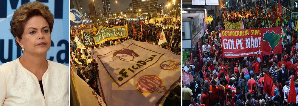 "Se a esquerda quiser um movimento amplo, massivo e unitário, a lógica da campanha contra o impeachment não pode ser a defesa do governo Dilma Rousseff, mas da legalidade democrática. Neste barco tem que caber o oficialismo, mas também quem acha a atual gestão indefensável e pressiona por mudanças", afirma o jornalista Breno Altman; segundo ele, não se trata de "um movimento 'Dilma fica', palavra de ordem estreita para a gravidade do momento, mas contra o golpe"; "Não ao golpe, fora Cunha, muda Dilma: talvez seja esse tripé que melhor expresse o sentimento de quem faz a diferença na hora do bom combate", defende o colunista