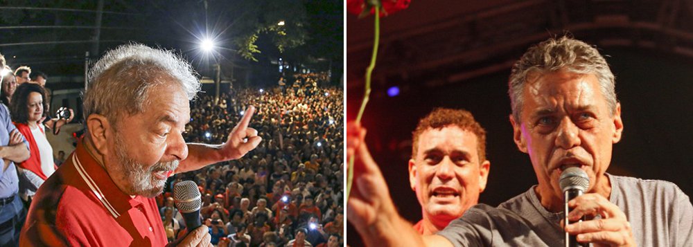 O ex-presidente Lula participará nesta segunda-feira do ato 'Cultura pela Democracia', na Lapa, no Rio de Janeiro; manifesto idealizado por artistas para rejeitar o golpe contra a presidente Dilma Rousseff tem na linha de frente nomes como Chico Buarque, João Bosco e Eric Nepomuceno; o evento iniciará às 17h, e Lula participará do palco das ruas, nos arcos da Lapa, onde ocorrerão apresentações de mais de 100 artistas; "Da mesma forma que as artes e a cultura do nosso país se expressam em sua plena – e rica, e enriquecedora – diversidade, nós também integramos as mais diversas opções ideológicas, políticas, eleitorais. Mas nos une, acima de tudo, a defesa do bem maior: a democracia. O respeito à vontade da maioria. O respeito à diversidade de opiniões", diz trecho do manifesto