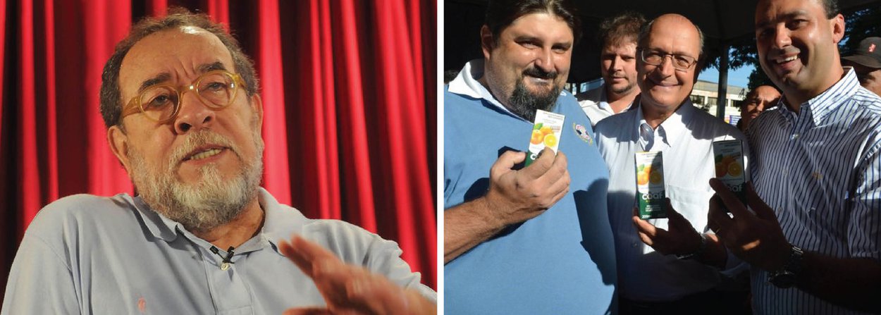 O escritor Fernando Morais lembrou os R$ 200 milhões desviados da merenda escolar em São Paulo, os 132 voos oficiais de Dona Lu em aeronaves oficiais, os patrocínios às revistas de João Doria e o escândalo Alstom para questionar ao governador Geraldo Alckmin, de São Paulo, quem é mesmo "sem limites"; na foto acima, Alckmin aparece ao lado de Cássio Chebabi, pivô do escândalo da máfia da merenda