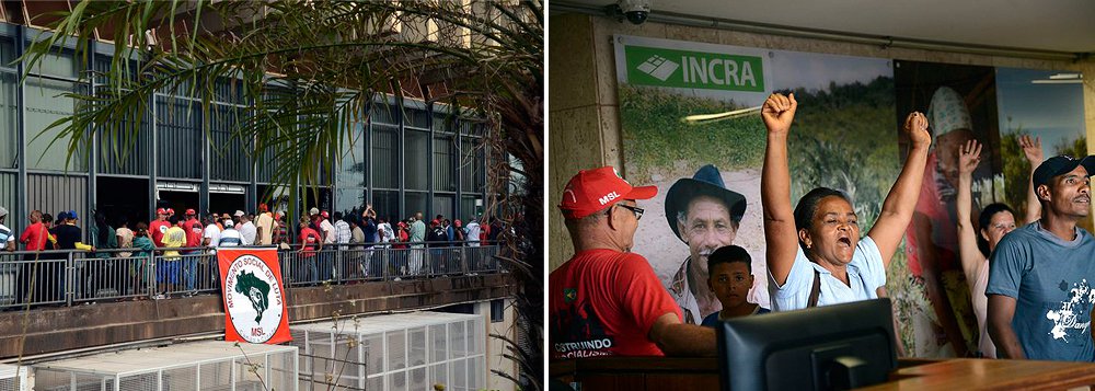 Integrantes do Movimento Social de Luta (MSL) impedem o acesso de servidores ao edifício por meio do bloqueio da entrada principal; de acordo com o diretor-geral do MSL, Hugo Zaidan, a pauta de reivindicações inclui a retomada do fornecimento de cestas básicas nos assentamentos, a vistoria de áreas ocupadas e o cadastramento das famílias; a estimativa da PM-DF é que cerca de 150 pessoas ocupam os arredores do prédio; o MSL informou que 450 famílias participam da ocupação e que pelo menos 11 andares foram tomados pelo movimento