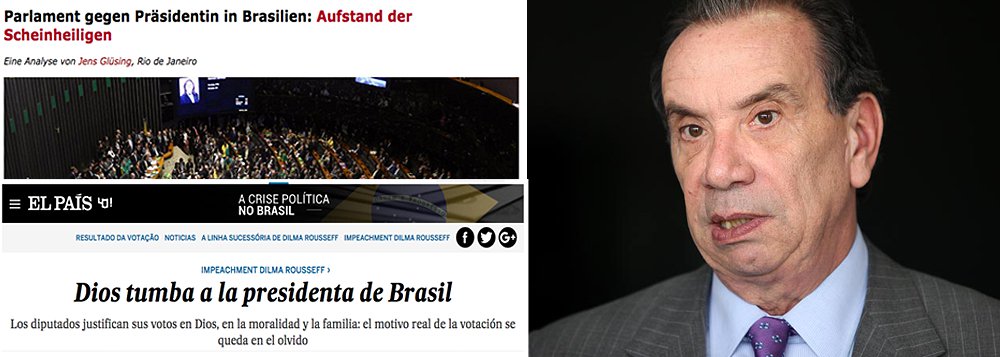 "Muitos na esquerda brasileira acreditam que os EUA estão planejando ativamente a instabilidade atual no país com o propósito de se livrar de um partido de esquerda que se apoiou fortemente no comércio com a China, e colocar no lugar dele um governo mais favorável aos EUA que nunca poderia ganhar uma eleição por conta própria. Embora não tenha surgido nenhuma evidência que comprove essa teoria, uma viagem aos EUA, pouco divulgada, de um dos principais líderes da oposição brasileira deve provavelmente alimentar essas preocupações", diz o site The Intercept, do jornalista Glen Greenwald