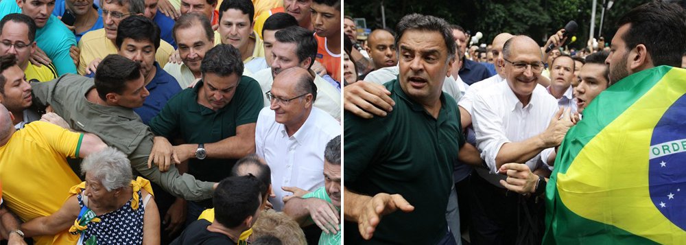 Último Datafolha aponta que os principais nomes do partido — Aécio Neves, José Serra e Geraldo Alckmin — despencaram nas intenções de voto; ‘Sem deixar Dilma governar, aliando-se ao bandido da ocasião, eles colhem os frutos da criminalização do PT, da aposta na crise, da demagogia e do apoio a grupelhos fascistoides como Revoltados online, MBL, Vem Pra Rua e outros. De grande esperança branca, Aécio é hoje o criador de memes mais famoso do Twitter. O que está acontecendo, ele sabe, é inaceitável’, diz Kiko Nogueira, do DCM