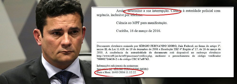 Para Fernando Brito, do blog Tijolaço, juiz Sérgio Moro, da Lava Jato, foi um dissimulador; "Ao divulgar gravação feita APÓS a ordem de interrupção da autorização de escuta telefônica, Sérgio Moro cometeu crime de violação do sigilo das comunicações telefônicas, pois ele próprio havia determinado a suspensão da ordem. A covardia de Sérgio Moro acabou por complicá-lo judicialmente", disse 