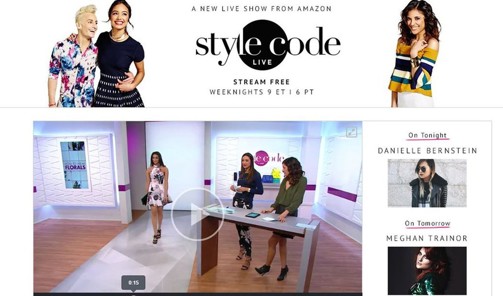 Nessa semana, a Amazon adicionou nove novas marcas de roupas em seu e-commerce, o primeiro passo da estratégia da empresa no setor da moda; outra novidade da empresa, entretanto, promete ser uma verdadeira revolução no mercado da tecnologia e televisão; o lançamento em questão é o Style Code Live, o primeiro live show da empresa, que vai contar com dicas de moda e beleza e conselhos de especialistas e espectadores; o grande diferencial do programa é que o telespectador terá a possibilidade de comprar os produtos enquanto está assistindo-o, tal como acessar o link para os produtos na Amazon e interagir com o programa, fazendo perguntas, em tempo real