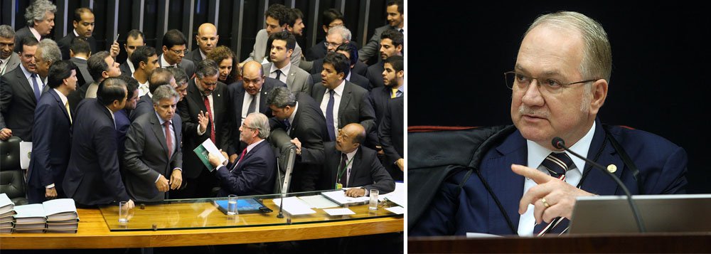 "Ao suspender liminarmente ontem a instalação da comissão especial do impeachment eleita por voto secreto o ministro Luiz Edson Fachin sinalizou que o STF não permitirá pedaladas constitucionais para viabilizar o afastamento da presidente Dilma Rousseff em processo que caracterize golpe parlamentar", afirma a colunista do 247 Tereza Cruvinel; segundo ela, com a freada de Fachin, o jogo de Eduardo Cunha parou: "E o governo terminou com uma importante vitória uma noite qualificada como de primeira grande derrota na batalha do impeachment"