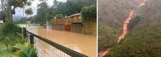 Devidos à forte chuva dos últimos dias na região serrana do Rio de Janeiro, algumas cidades continuam em estado de alerta; em Petrópolis, mais de 200 pessoas estão desalojadas; a Secretaria de Proteção e Defesa Civil informou que foram registradas, desde sexta-feira (15), 425 ocorrências de deslizamentos, alagamentos e inundações; não houve mortos ou feridos