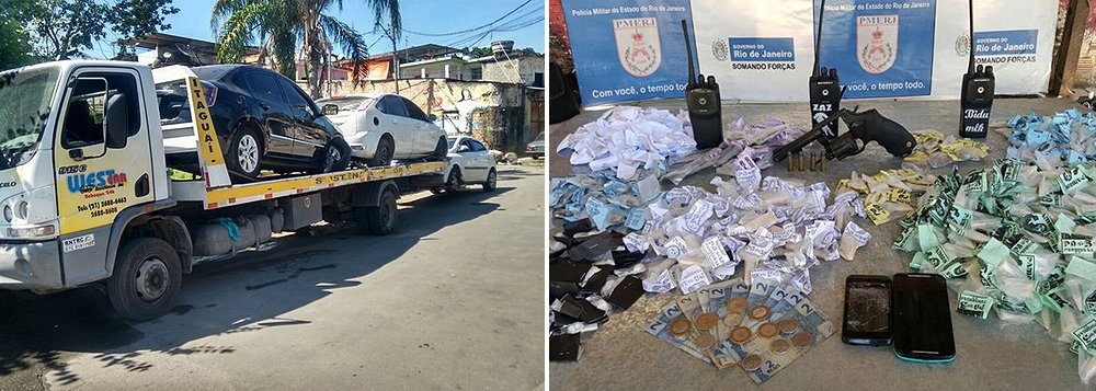 A Polícia Militar (PM), durante operação contra o tráfico de drogas no Complexo do Chapadão, que compreende os bairros de Anchieta e Costa Barros, zona norte do Rio de Janeiro, conseguiu recuperar 33 veículos roubados que estavam nos acessos ao morro, sendo 31 carros, um caminhão e uma motocicleta; o comandante do batalhão de Irajá, tenente-coronel Jorge de Oliveira Pimenta, responsável pelo Complexo do Chapadão, disse que somente nos meses de dezembro e janeiro foram recuperados na comunidade 533 veículos roubados
