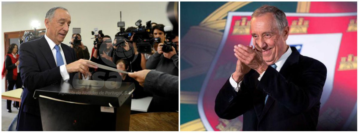 O ex-líder social democrata e comentarista político Marcelo Rebelo de Sousa venceu neste domingo em primeiro turno as eleições presidenciais de Portugal; com 95% dos votos apurados, ele obtinha 53,19% dos votos; reconhecendo que o país ficou dividido no período eleitoral e com "muita emoção à flor da pele", o professor de Direito tem insistido em um consenso entre governo e oposição