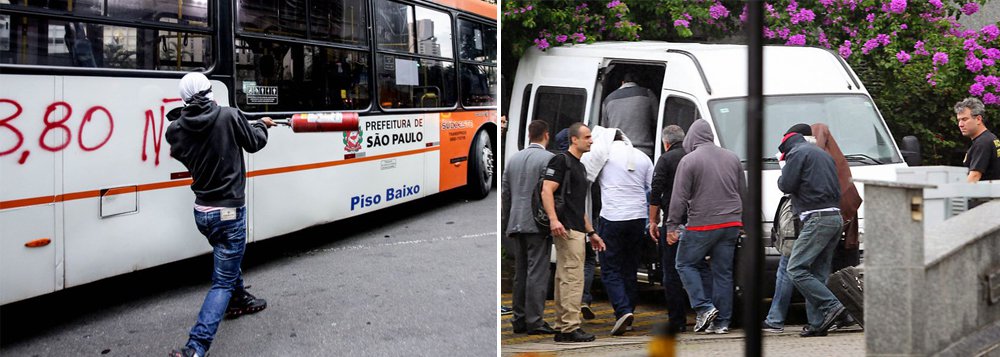 Colunista Elio Gaspari questiona a liberação de pessoas envolvidas nas desordens ocorridas em São Paulo no início da noite de sexta-feira; ele compara com as prisões da Lava Jato: “ao contrário do que acontecia no mundo das empreiteiras, onde as roubalheiras eram dissimuladas, a ação dos mascarados deu-se às claras e foi registrada ao vivo e a cores”; “Se a prisão dos empreiteiros tem a virtude de desestimular futuras traficâncias, o fato de não haver um só desordeiro na cadeia torna-se um estímulo a novas violências”, acrescentou