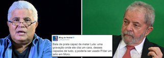 Colunista Ricardo Noblat, um dos principais porta-vozes do golpe na Globo, tenta incitar a prisão do ex-presidente Lula, ao insinuar que o juiz Sérgio Moro teria um áudio de conversa em que o ex-presidente faria ameaças à vida do magistrado; "Bala de prata capaz de matar Lula: uma gravação onde ele cita um cara, desses capazes de tudo, q poderia ser usado P/dar um jeito em Moro", afirma; 