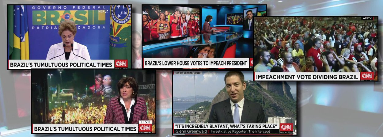  Longa reportagem da CNN denuncia o avanço do golpe no Brasil; em matéria sobre a votação do pedido de impeachment da presidente Dilma Rousseff na Câmara, a jornalista norte-americana Christiane Amanpour fala em "meios anti-democráticos" para impedir o mandato de Dilma; o jornalista Glenn Greenwald fala sobre o caso no programa