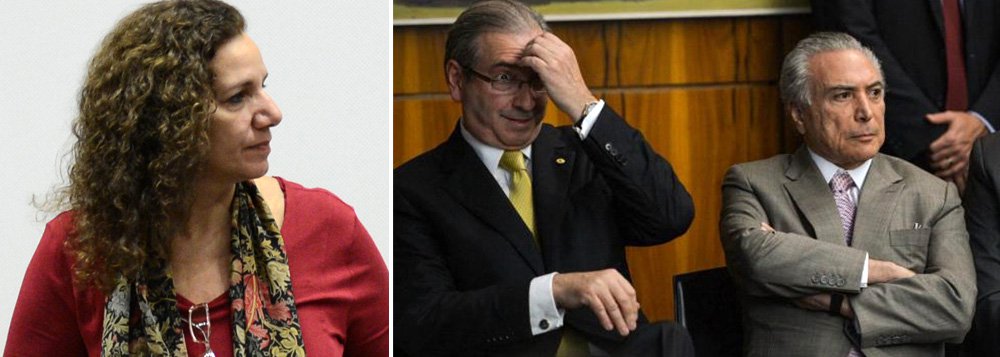"É imprescindível que se saiba que Cunha forma dupla com o vice-presidente Michel Temer (PMDB) para tentar tirar a presidência de Dilma, para que o vice assuma", afirmou a deputada Jandira Feghali (PCdoB), sobre o afastamento de Eduardo Cunha (PMDB) da Câmara; segundo ela, a decisão unânime do STF suja ainda mais a possibilidade de Temer assumir um governo; "Alguns imaginam que essa decisão pode limpar o golpe, limpar a cena do crime, porque ele deixa de estar colado com Michel Temer. Mas não deixa, todo mundo sabe que o mandante deste golpe é exatamente este"