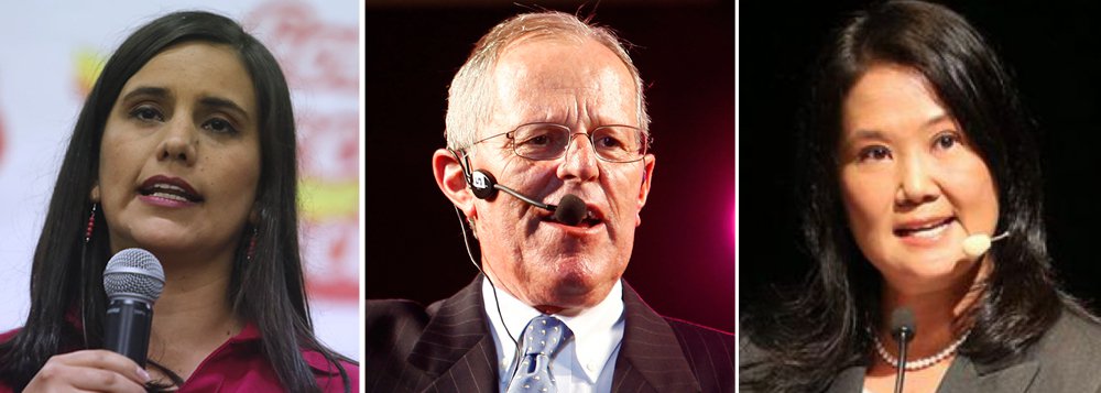 Cerca de 23 milhões de peruanos são chamados neste domingo 10 às urnas para eleger o presidente, dois vice-presidentes, 130 legisladores e 15 representantes no Parlamento Andino para o período 2016-2021; disputam o cargo de presidente Verónika Mendoza, Pedro Pablo Kuczynski e Keiko Fujimori, filha do ex-presidente Alberto Fujimori, considerada favorita pelas pesquisas