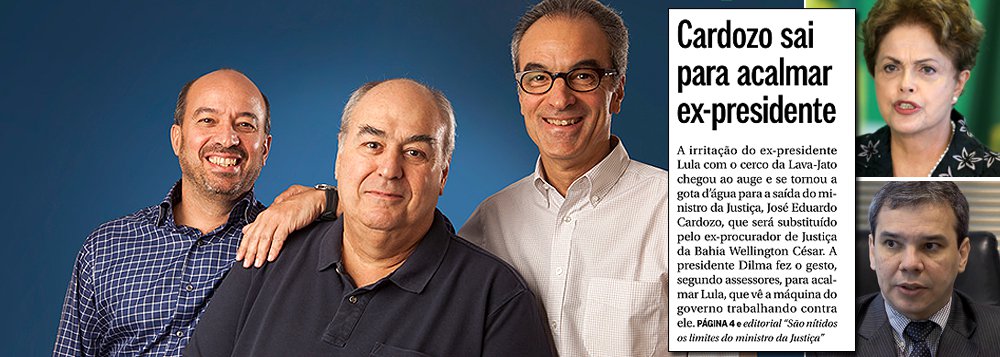 Jornal dos irmãos Marinho cita a pressão do PT sobre José Eduardo Cardozo e faz uma clara ameaça ao governo; segundo a publicação, se o novo ministro Wellington Cesar Lima e Silva, procurador-geral de Justiça da Bahia no governo de Jaques Wagner, for leniente com as investigações contra o ex-presidente Lula, será centro de novo escândalo, também com repercussões internacionais; “não seria notícia trivial que o PT conseguiu induzir o novo ministro da Justiça de Dilma a manietar a PF, num caso acompanhado de perto pela grande imprensa estrangeira”; ressalta, porém, que Wellington não poderá agir sem o aval da presidente; “A última palavra terá de ser de Dilma, sobre se ela aceita correr o risco de ser considerada um fantoche de Lula para abafar investigações da PF” 