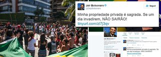 Ameaça foi publicado pelo deputado federal Jair Bolsonaro (PSC-RJ) em seu Facebook, após ele ser alvo na manhã deste domingo (24) de um escracho promovido por centenas de manifestantes em frente à residência dele