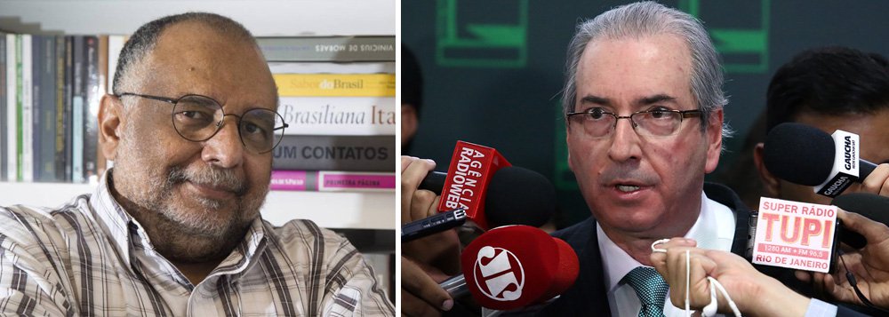 Jornalista Jorge Bastos Moreno afirma, no Twitter, que o presidente da Câmara, Eduardo Cunha (PMDB-RJ), "presidindo uma sessão de impeachment é uma afronta à população brasileira"; "É um espetáculo degradante, humilhante mesmo", disse; de acordo com o colunista, é uma "triste sina a da Dilma"; "Collor, pelo menos, tinha Ulysses Guimarães contra ele. Ela tem Eduardo Cunha. Q fez essa pobre mulher pra merecer?", questionou