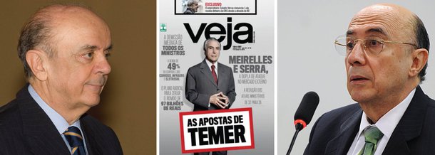 Edição deste fim de semana de Veja, que foi peça fundamental na construção do golpe parlamentar no País, avisa que Michel Temer, que terá como principais ministros Henrique Meirelles (Fazenda) e José Serra (Itamaraty), pretende vender 49% do capital de empresas como Infraero, Eletrosul e Correios, além de flexibilizar direitos trabalhistas; ou seja: vem aí a volta do neoliberalismo