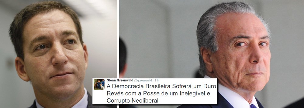 Jornalista norte-americano, que iniciou a divulgação dos dados sobre os programas de vigilância global dos EUA, por meio dos documentos de Edward Snowden, afirma em artigo publicado no site The Intercept que a democracia brasileira sofre nesta quarta-feira 11 um duro golpe, que instalará no poder um projeto neoliberal inelegível e corrupto; para ele, o vice-presidente, Michel Temer, será um fiel servidor dos mais ricos