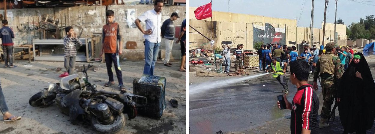 Três bombas explodiram em Bagdá e nos arredores da capital iraquiana, matando ao menos 14 pessoas, incluindo muçulmanos xiitas que participavam de uma peregrinação anual; entre os mortos estão peregrinos que passavam pela área a caminho do templo de imã Moussa al-Kadhim, bisneto do profeta Maomé