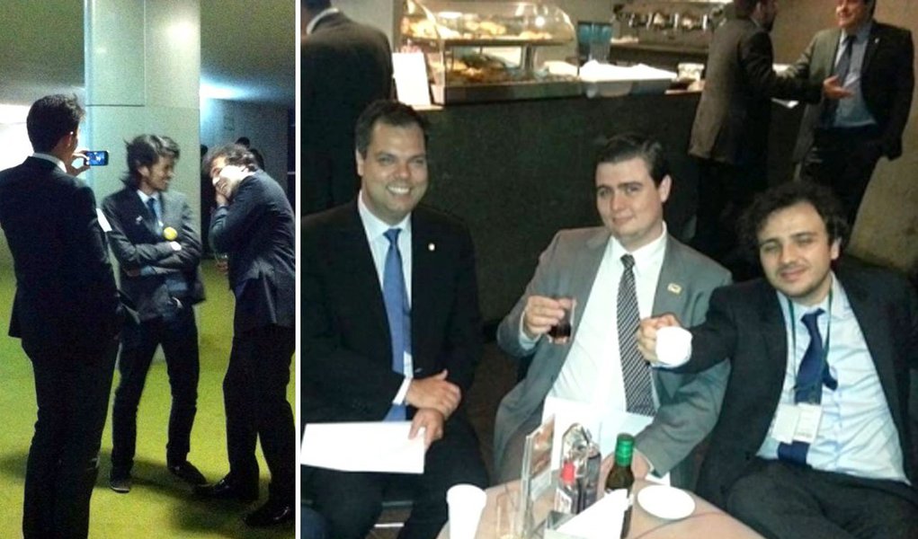 Em mais uma arbitrariedade do presidente da Câmara, Eduardo Cunha, ele autorizou a entrada de três líderes do Movimento Brasil Livre (MBL), Kim Kataguiri e os irmãos Rubens e Renan Nunes, para circular pelo plenário da Casa nesse sábado, 16, mesmo com o acesso restrito a deputados e funcionários; Cunha disse que os três são "convidados especiais"; "Ou seja, se havia algum dúvida do conluiou entre o corrupto Cunha e os grupelhos fascistas que dizem "lutar contra a corrupção" não há mais", disse o deputado Jean Wyllys (PSOL-RJ); penetras acabaram sendo expulsos do local