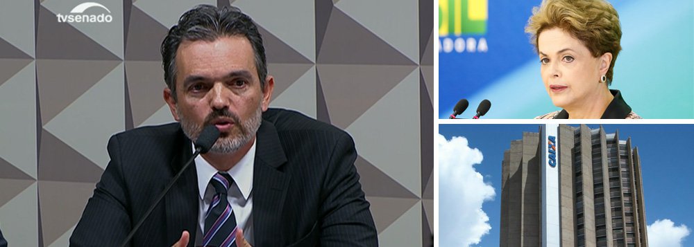 Procurador Julio Marcelo de Oliveira, que atua junto ao Tribunal de Contas da União e é um dos responsáveis pela tese das pedaladas fiscais, acaba de reconhecer que não houve nenhuma antecipação de recursos da Caixa Econômica Federal ao governo federal em 2015; ele respondeu a questão feita pela senadora Gleisi Hoffmann (PT-PR) durante sessão da comissão especial do impeachment no Senado nesta manhã; depois disso, houve confusão no plenário, quando a oposição percebeu que haverá um buraco na acusação; "Isso é importante porque a acusação se refere a 2015", disse o senador Lindbergh Farias (PT-RJ); preocupado, senador Cássio Cunha Lima (PSDB-PB) afirmou que a ala governista tenta desestabilizar emocionalmente o procurador, que na prática, reconheceu que não houve crime