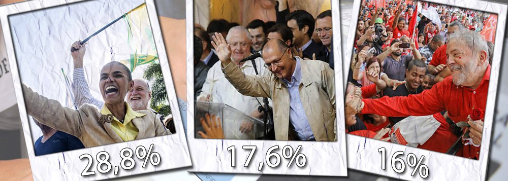 Levantamento feito pelo Instituto Paraná Pesquisas aponta que a ex-ministra Marina Silva (Rede) lidera a corrida presidencial no estado do Rio de Janeiro, com 28,8% das intenções de voto; governador de São Paulo, Geraldo Alckmin (PSDB), aparece em segundo lugar com 17,6% e em terceiro o ex-presidente Luiz Inácio Lula da Silva com 16%