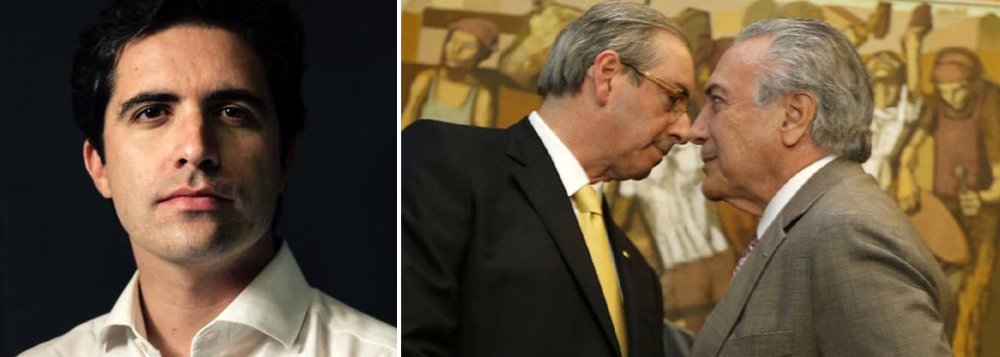 Para o colunista Bernardo Mello Franco, a derrocada tardia de Eduardo Cunha não deve mudar o destino de Dilma Rousseff, mas terá impactos no provável governo Michel Temer; ele lembra que, em uma mensagem interceptada pela Lava Jato, Cunha citou um repasse de R$ 5 milhões da OAS para Temer: “Se quiser, terá mais a revelar. Como se diz em Brasília, o deputado dispõe de arsenal para fazer a maior delação premiada do mundo”