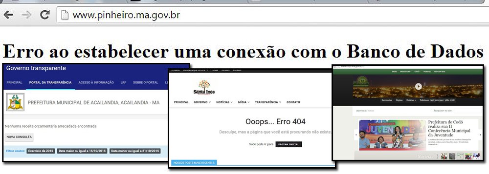 No mês que vem, a Lei de Acesso à Informação completa quatro anos; apesar de ser criada em novembro de 2011, a Lei entrou em vigor em maio de 2012; mesmo com todo esse tempo para adequação, grandes municípios do Maranhão ainda capengam em mecanismos que deem o mínimo de informação ao contribuinte local; das 15 maiores cidades do estado, cinco sequer possuem um Portal da Transparência funcionando; o que dá uma mostra de como o gasto público é ainda mais obscuro nas pequenas cidades; outros três municípios têm Portal com navegabilidade muito ruim e com dificuldade de acesso às informações