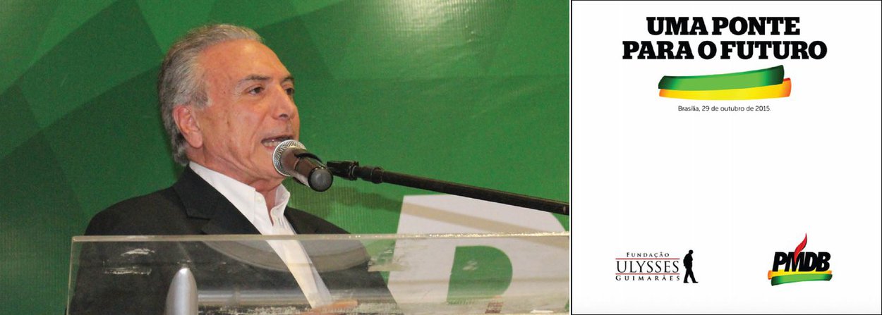 Senador Lindbergh Farias (PT-RJ) analisa os principais pontos do programa "Uma ponte para o futuro", que ele define como o "famigerado Plano Econômico do golpe" e "uma bússola de maldades"; segundo ele, o programa do PMDB prevê orçamento zero, com desvinculação das receitas de saúde, educação e transferência de renda; reforma tributária em benefício dos muito ricos; juros altos; fim da política de reajuste anual do salário mínimo, entre outros pontos; "Não tenho dúvida que um hipotético 'governo Michel Temer' ungido através de um golpe parlamentar de impedimento da presidenta Dilma será uma grande tragédia histórica. Nosso povo não merece tamanho destino inglório. Por isso, não passarão!", diz