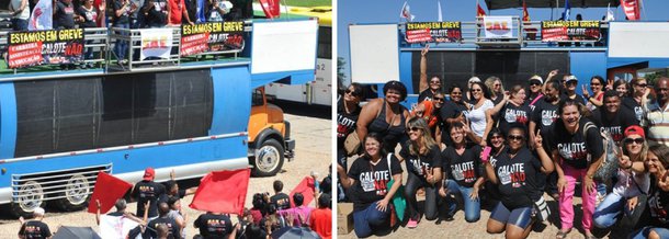 Os auxiliares de serviços gerais da Secretaria de Educação, Esporte e Lazer, responsáveis pela limpeza e pela segurança na portaria das escolas, retomaram os trabalhos nesta segunda-feira (9); os servidores suspenderam a greve — iniciada em 19 de outubro — por 90 dias durante assembleia ocorrida em frente à Câmara Legislativa