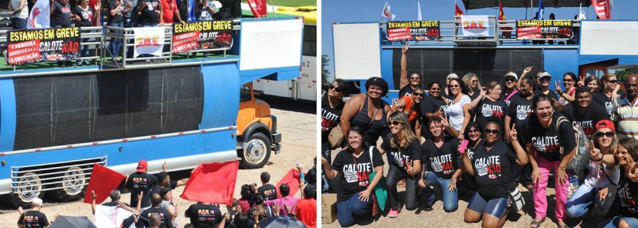Os auxiliares de serviços gerais da Secretaria de Educação, Esporte e Lazer, responsáveis pela limpeza e pela segurança na portaria das escolas, retomaram os trabalhos nesta segunda-feira (9); os servidores suspenderam a greve — iniciada em 19 de outubro — por 90 dias durante assembleia ocorrida em frente à Câmara Legislativa